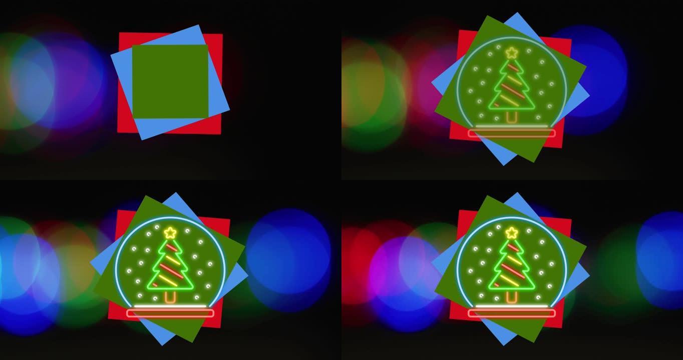 霓虹灯圣诞树的动画