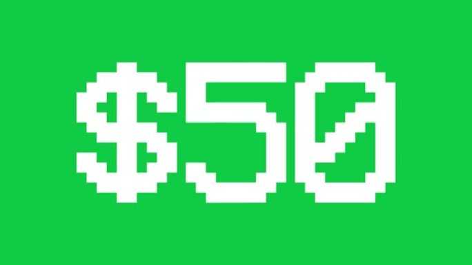 绿色背景美元从0上升到100-数字计数器数字0-100-以百分比加载进度条-0-100 $-从100