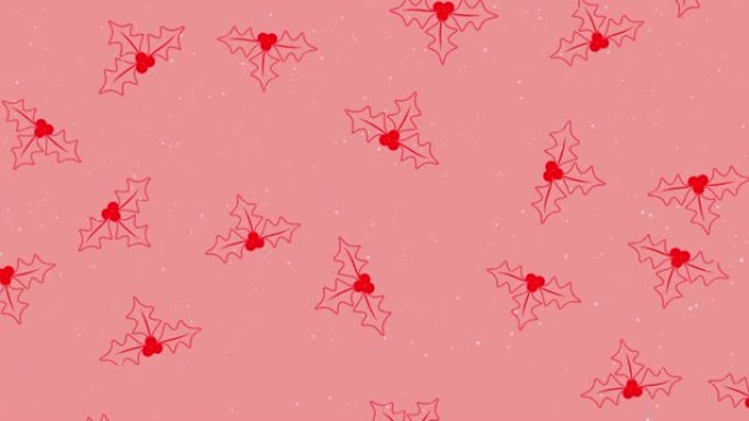 粉红色背景上的流星上的圣诞节圣纹动画
