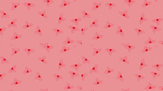 粉红色背景上的流星上的圣诞节圣纹动画
