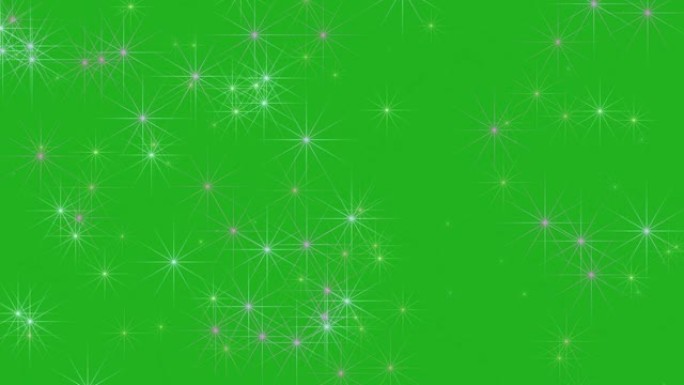闪烁的七彩星星绿色屏幕运动图形