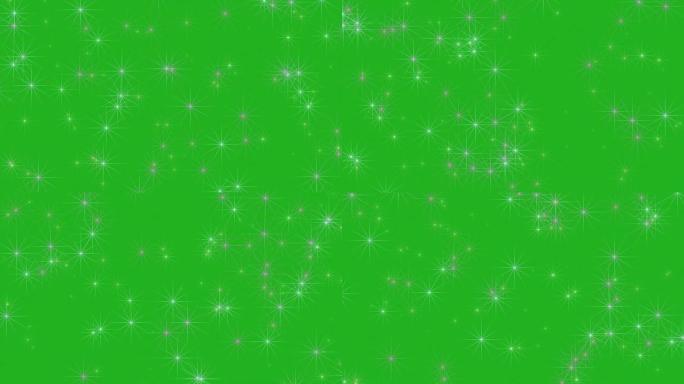 闪烁的七彩星星绿色屏幕运动图形