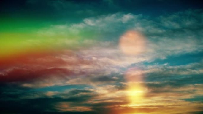 Beautiful dusk cloud timelapse with lens flare and