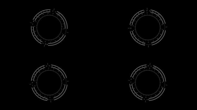 巴布亚新几内亚阿尔法。循环10秒平视显示器圈动画。技术未来无缝抽象旋转。类型3