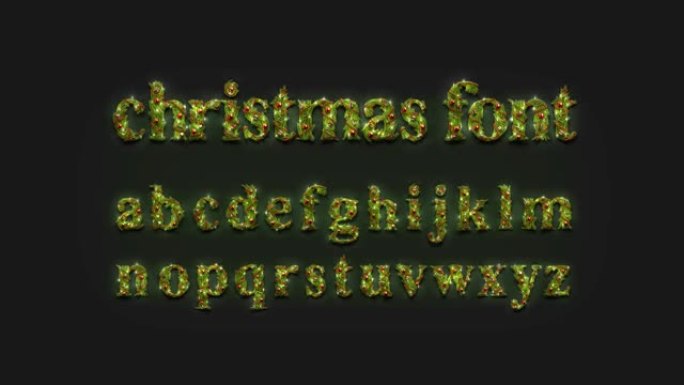 装饰小写字母圣诞字体发光模型，循环开关