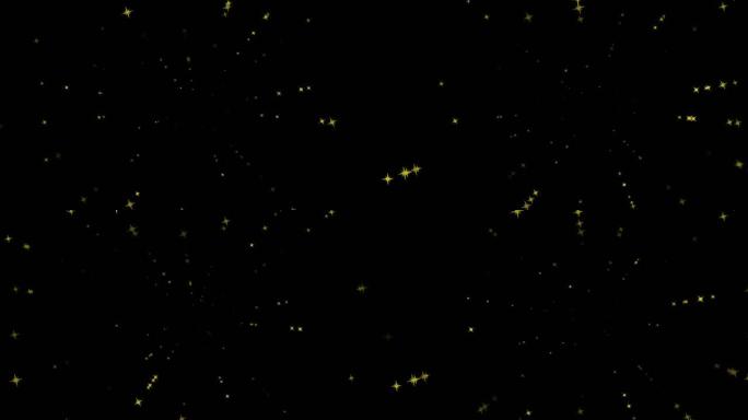 金色星星落在黑色背景上的动画
