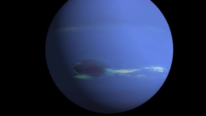 海王星全框架在黑暗的背景。超现实3D海王星和恒星。来自太空的海王星。3D渲染。