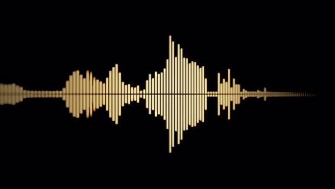 金色音频来自阿尔法。抽象音乐波振荡。合成音乐技术样本。调印。