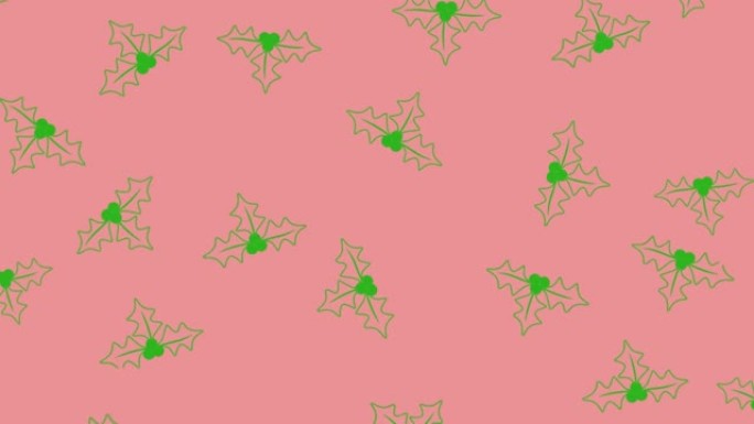 粉红色背景上的圣诞节圣纹动画