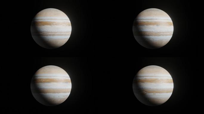 3D在黑色背景上对木星进行建模。概念3d渲染元素