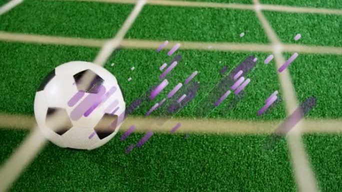 紫色灯光在足球上的动画