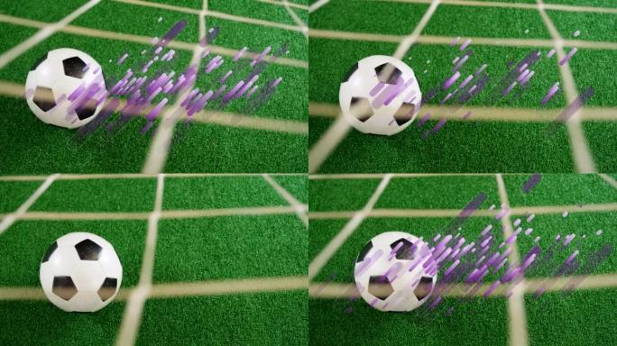 紫色灯光在足球上的动画