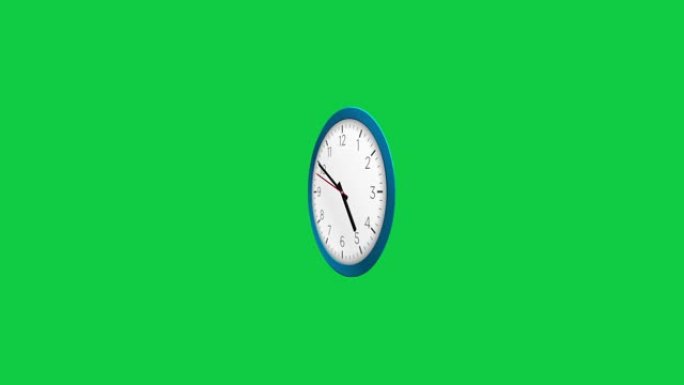 旋转挂钟-时钟-挂钟-最小抽象运动3d渲染时钟时间概念时间流逝小时-时钟时间流逝可循环-12小时时间