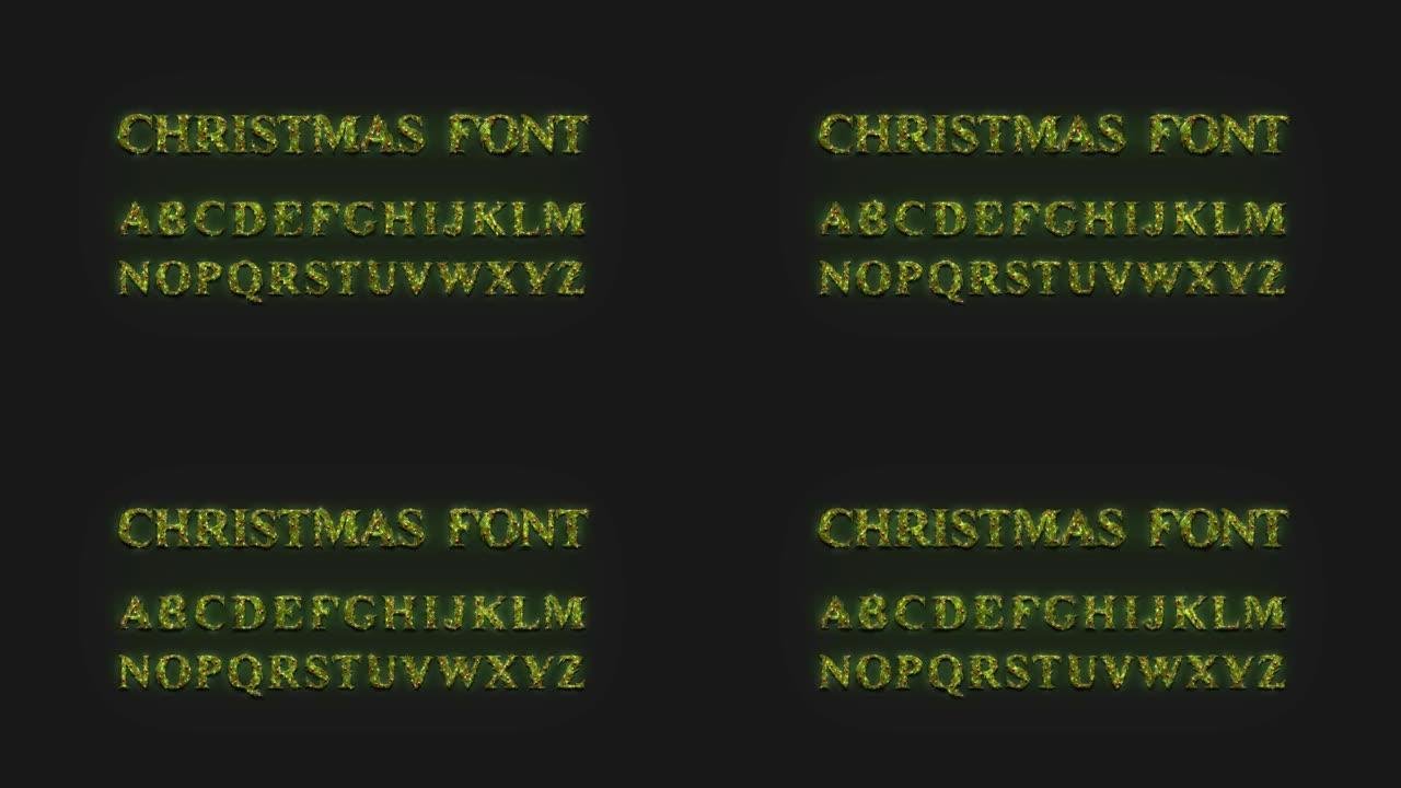 装饰性capial字母圣诞字体发光模型，循环开关