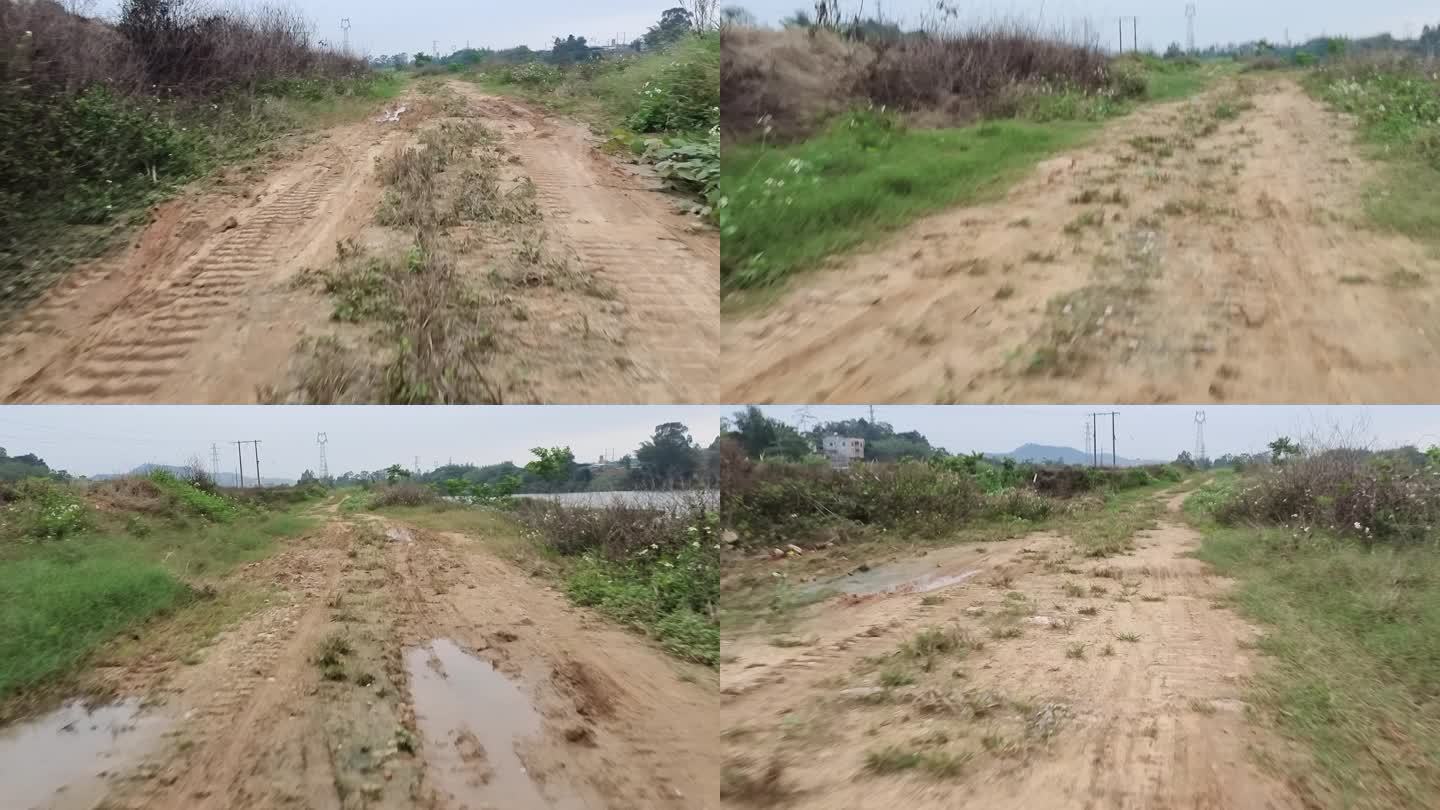 泥巴路雨后泥泞路乡间小道黄泥积水路烂路