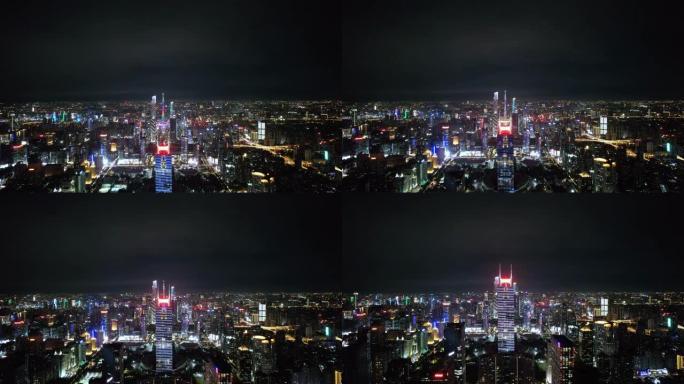 广州轴线夜间鸟瞰图
