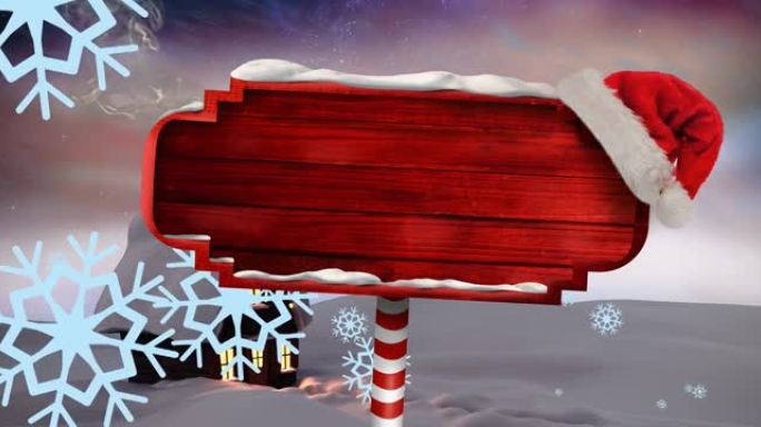 冬季风景中带有复制空间的北极标志动画