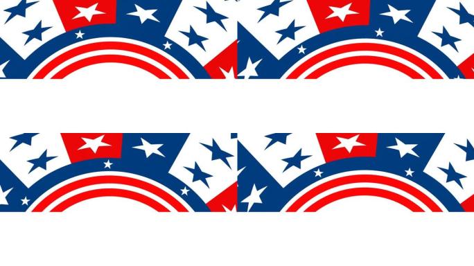 在白色上旋转美国国旗图案的动画