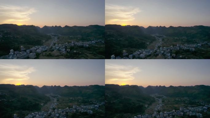 4K航拍贵州省黔南州平塘县塘边镇风光