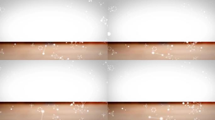 白色和棕色背景上多个下降的连接网络的动画