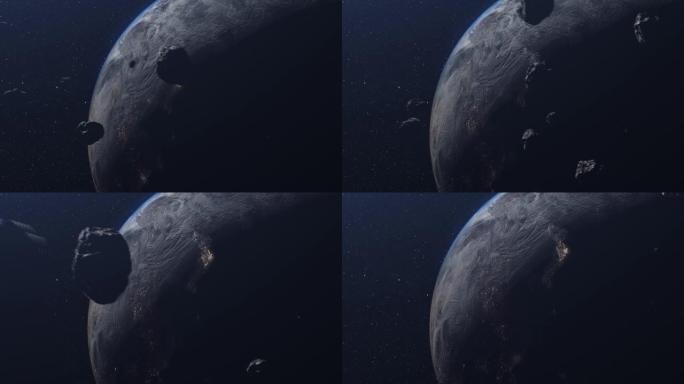 小行星流星靠近地球飞行