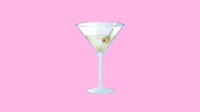 粉红色背景上肮脏的maritni饮料动画