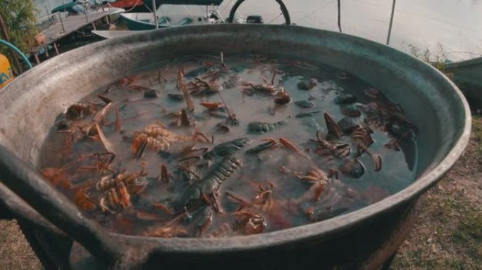小龙虾烹饪大锅