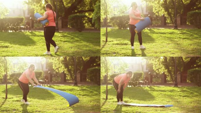 普拉提锻炼超重运动女子公园