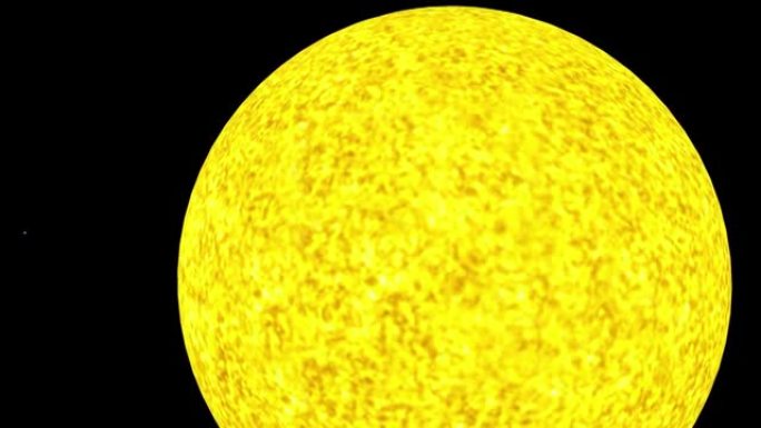 计算机渲染动画全高清的太阳旋转，太阳和太阳系的行星动画，3D渲染，