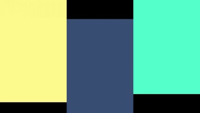 带有alpha通道的三色视频擦除过渡，蓝色，黄色和绿色