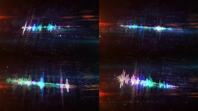 音频频谱音乐霓虹灯抽象概念动画