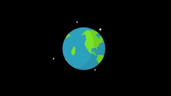 扁平设计的旋转地球隔离在白色上。地球动画。
