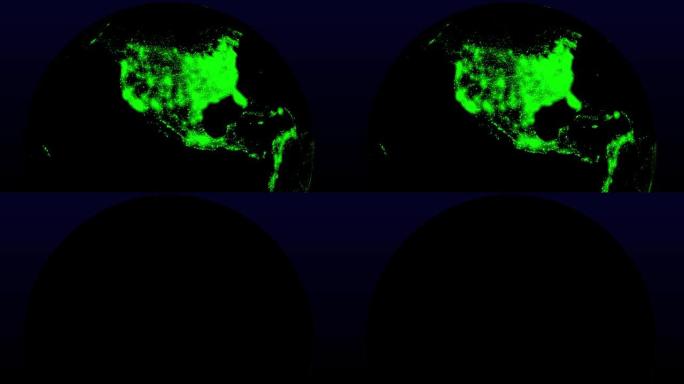 地球照明城市灯光闪烁空间3DCG运动图形