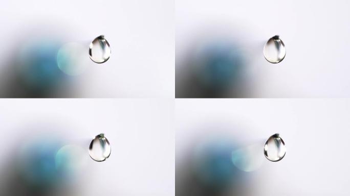 注射器针尖上的液体滴。微距拍摄