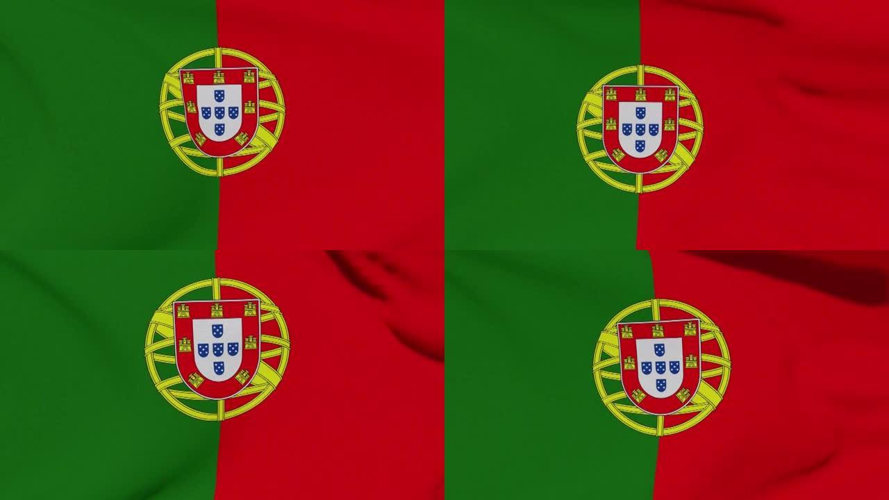 旗帜葡萄牙爱国民族自由，无缝循环