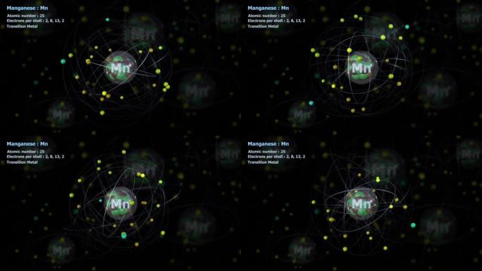 具有25个电子的锰原子与其他原子无限轨道旋转
