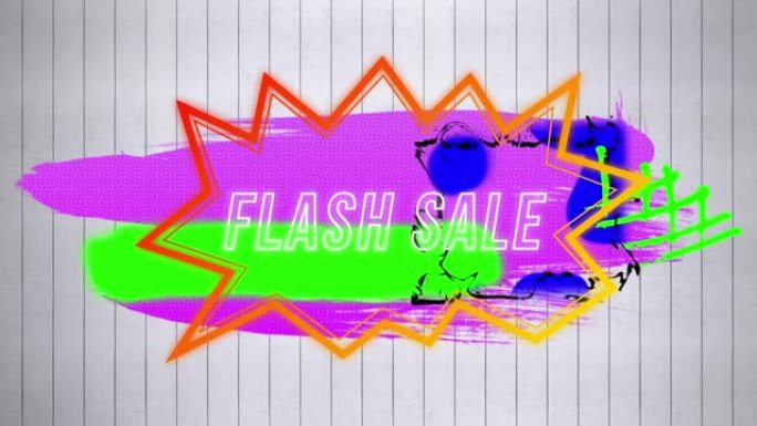 抽象背景上复古语音泡沫的flash销售文本动画