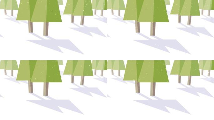 数字枞树上积雪的动画