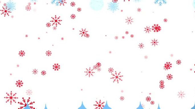 雪花落在圣诞树上的动画