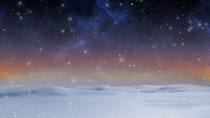 冬季景观背景下积雪的动画