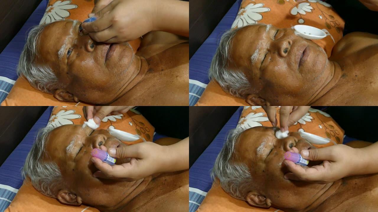 老人卧床疗养眼药水经孙子角膜置换手术后消毒
