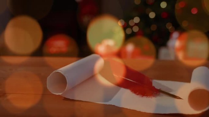 圣诞树和纸上的蜡烛动画
