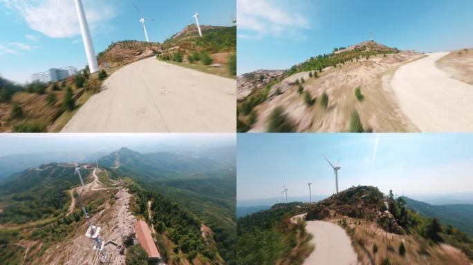 孝感仙居山顶风力发电FPV航拍
