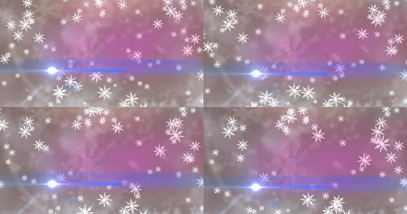 雪落在明亮背景上的动画