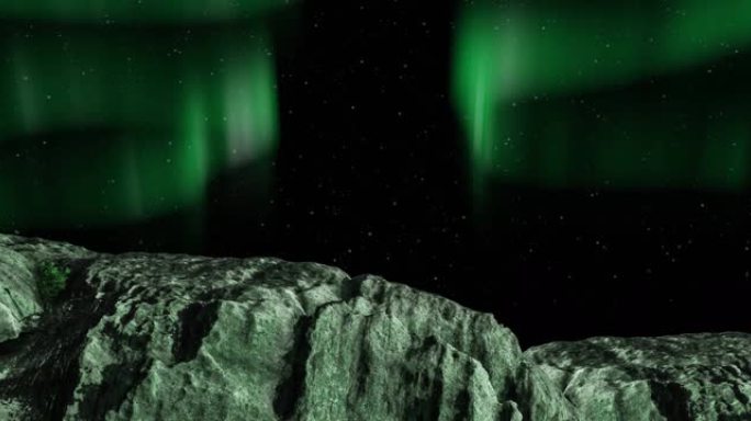 奥罗拉 (aurora) 上圣诞节的山脉动画