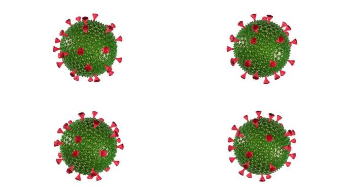 致命的电晕病毒电池概念设计。白色背景上的3D渲染。