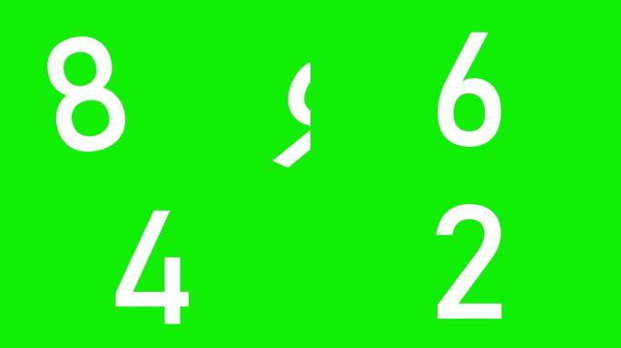 4k倒计时动画电影 (10秒) | 色键使用的绿色背景。