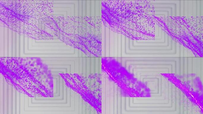 白色几何背景上的紫色波动画