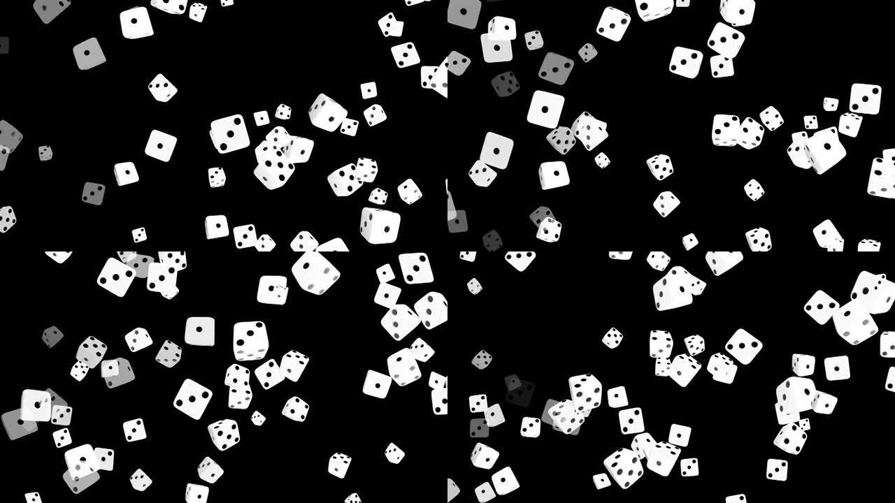 赌场骰子立方体粒子循环动画