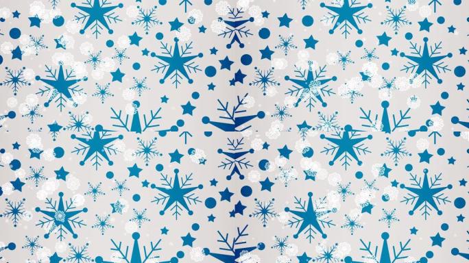 雪花和星星落在米色背景上的动画
